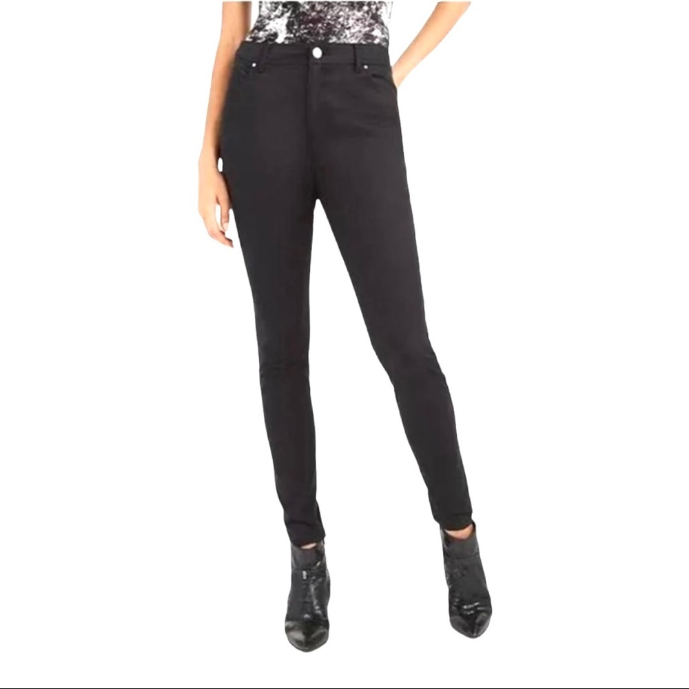 BAR III Skinny High Rise Jeans Pants Deep Black Zip Up 5 Pocket Stretch